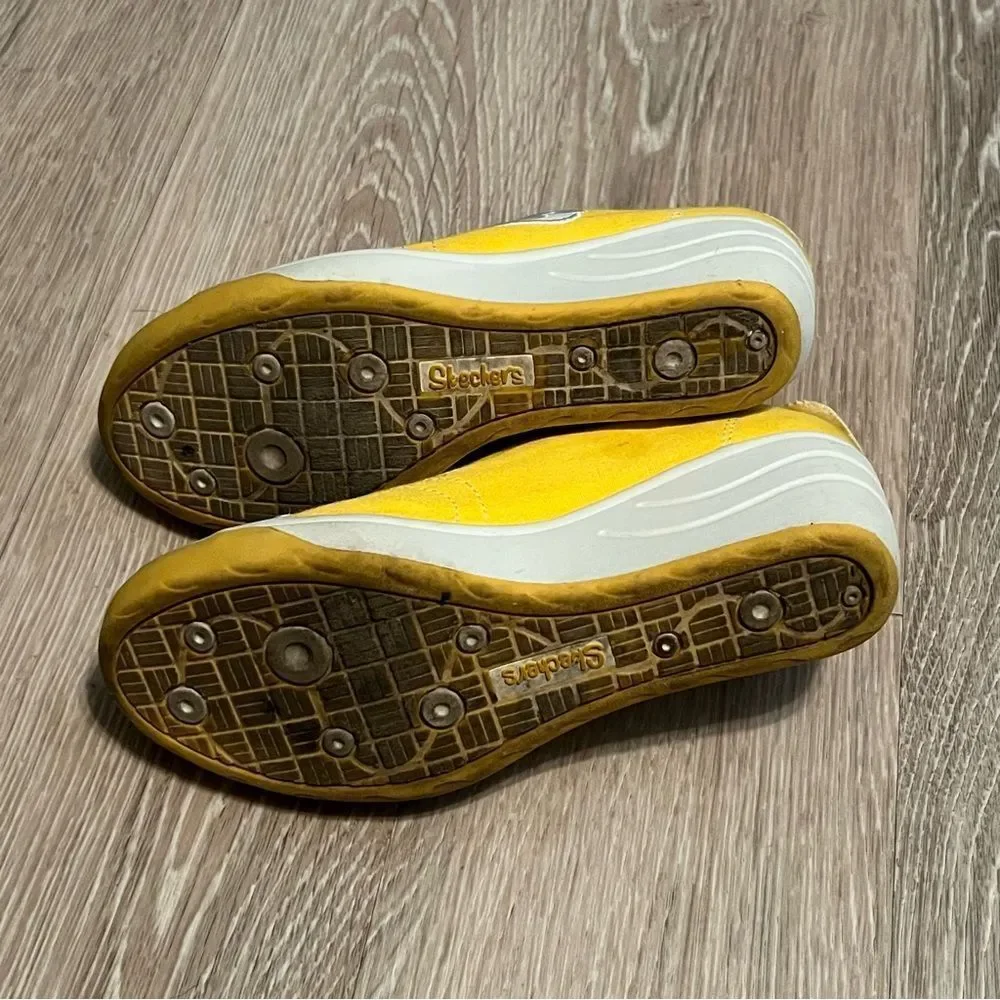Vtg 90s Y2K Skechers “S” Cali Platform Wedge Sneaker Shoe Yellow White Lace Up 7 - Picture 12 of 15